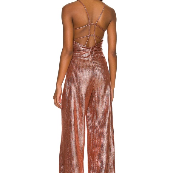 REVOLVE FREE PEOPLE Shimmer And Shine Jumpsuit in Ginger Snap - Picture 3 of 11